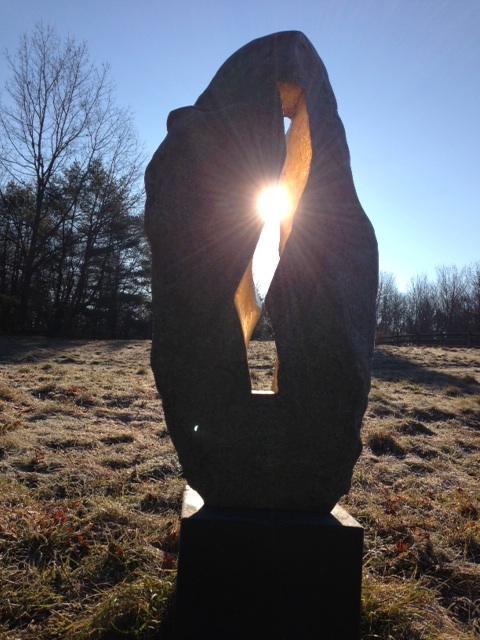 LET IT IN LET IT OUT by Gary Haven Smith -  granite, gold leaf